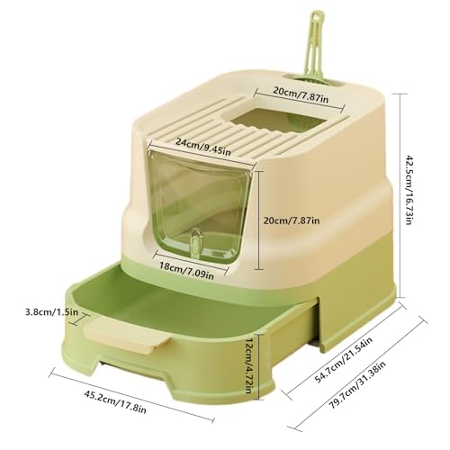 Arenero cerrado para gatos con tapa y bandeja deslizante miniatura 2