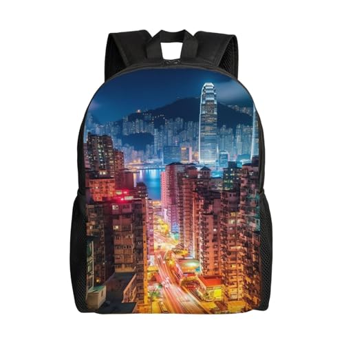 MCJDFWNMKM Laptop Backpack 16.1 in Travel Waterproof Daypack Hong Kong ultra Bookbag Casual Computer Bag