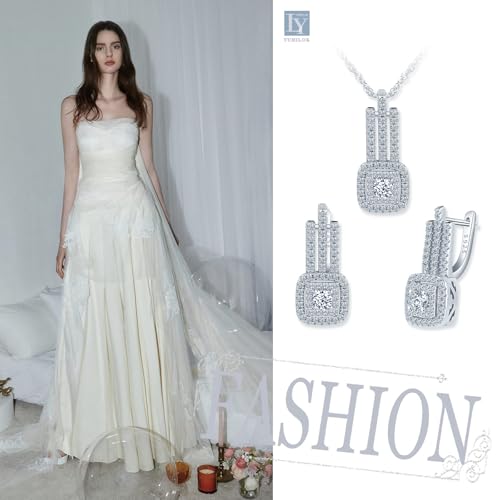 Juego de joyas de plata 925 de collar y pendientes Yumilok regalo para mujer 5
