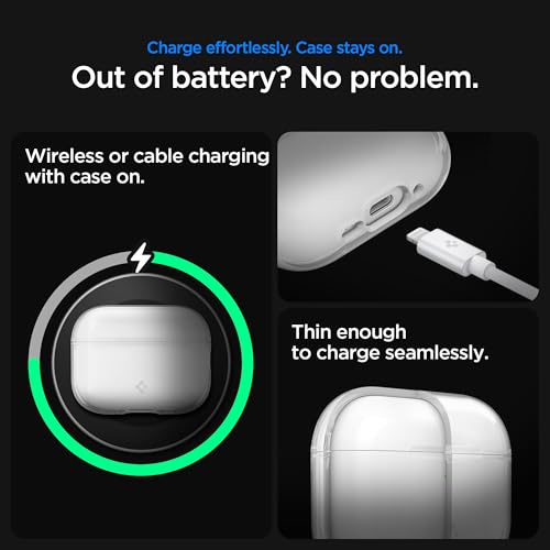 Image of Spigen for AirPods Pro 3 Case, Strap Included, Shock-Proof, Light & Compact Cover, (Liquid Crystal) - Crystal Clear
