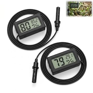 Sqylomk lot de 2 thermomètres hygromètres, sonde externe 1,5 m