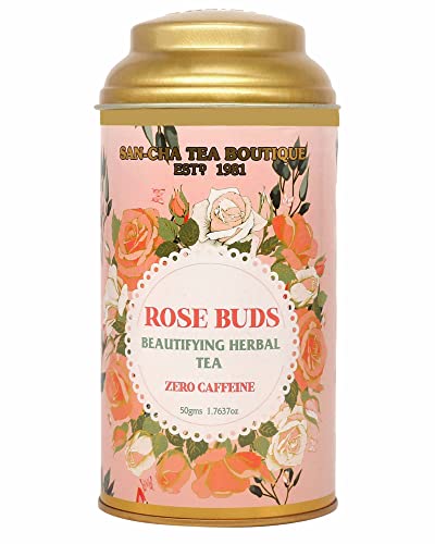 Image of Sancha Tea Boutique, Rose Buds Tea, Rich in Vit- C, Natural & Sundried Rose Buds, Caffeine Free Tea, Herbal Tea, 50g Rose Buds