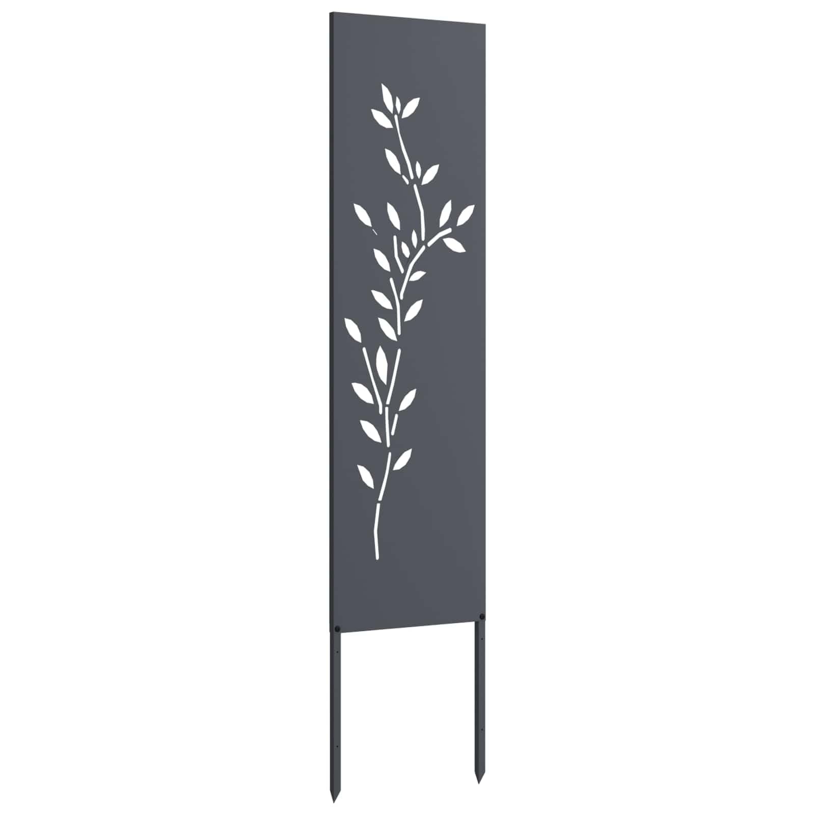 vidaXL Garten Sichtschutz-Leinwand Floral Anthrazit 32 x 140 cm