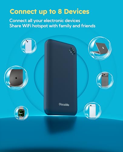 Image of GlocalMe UPP 4G Mobile Hotspot with 60GB US Data &12GB Global Data, Portable WiFi Hotspot for Travel in 200+ Countries, Pocket WiFi Device, No SIM Card Required, No Contract, Connect to 8 Devices