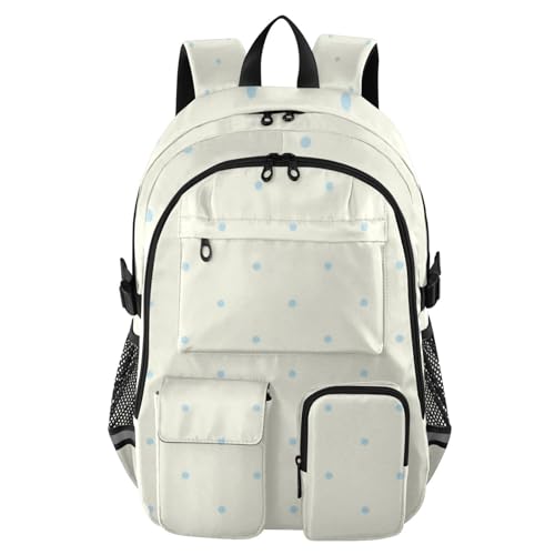 Mochila de viaje para laptop con estampado de lunares y gran capacidad