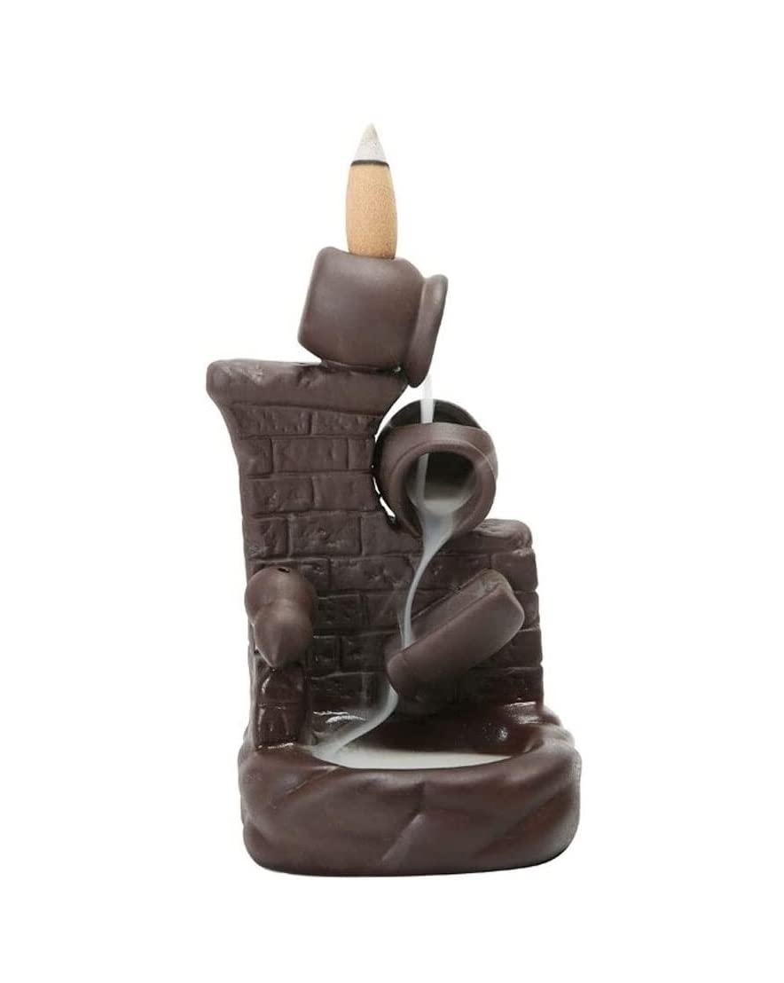 Incense Burner Purple Sand Smoke Backflow Incense Burner Pot By Wall Censer Stick Holder Creative Home Home Decor(B)