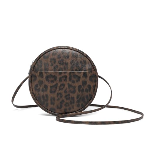 Image of Circle Crossbody Bag for Women NYLON Circle Purse with Zipper Adjustable Knot Shoulder Straps