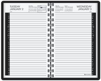 2014 Professional Daily Appointment Book, January-December, Half-Hourly Appointments, 4-7/8" x 8", Black Cover