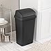 Sterilite 4-Pack Swing Top Wastebasket, Sleek Square Profile Trash Can, 13 Gallon, Black - Modern Garbage Bin for Kitchen, Bathroom, Garage and Workspace, Fits 13 Gal Liners