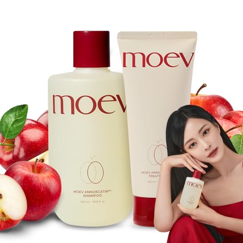 ANNURCATIN Shampoo and Conditioner Set for Women, Korean Biotin Hair Growth Volumizing Shampoo, Paraben-Free Natural Apple Wash-Off Hair Mask, Rose Thickening for Damaged Hair