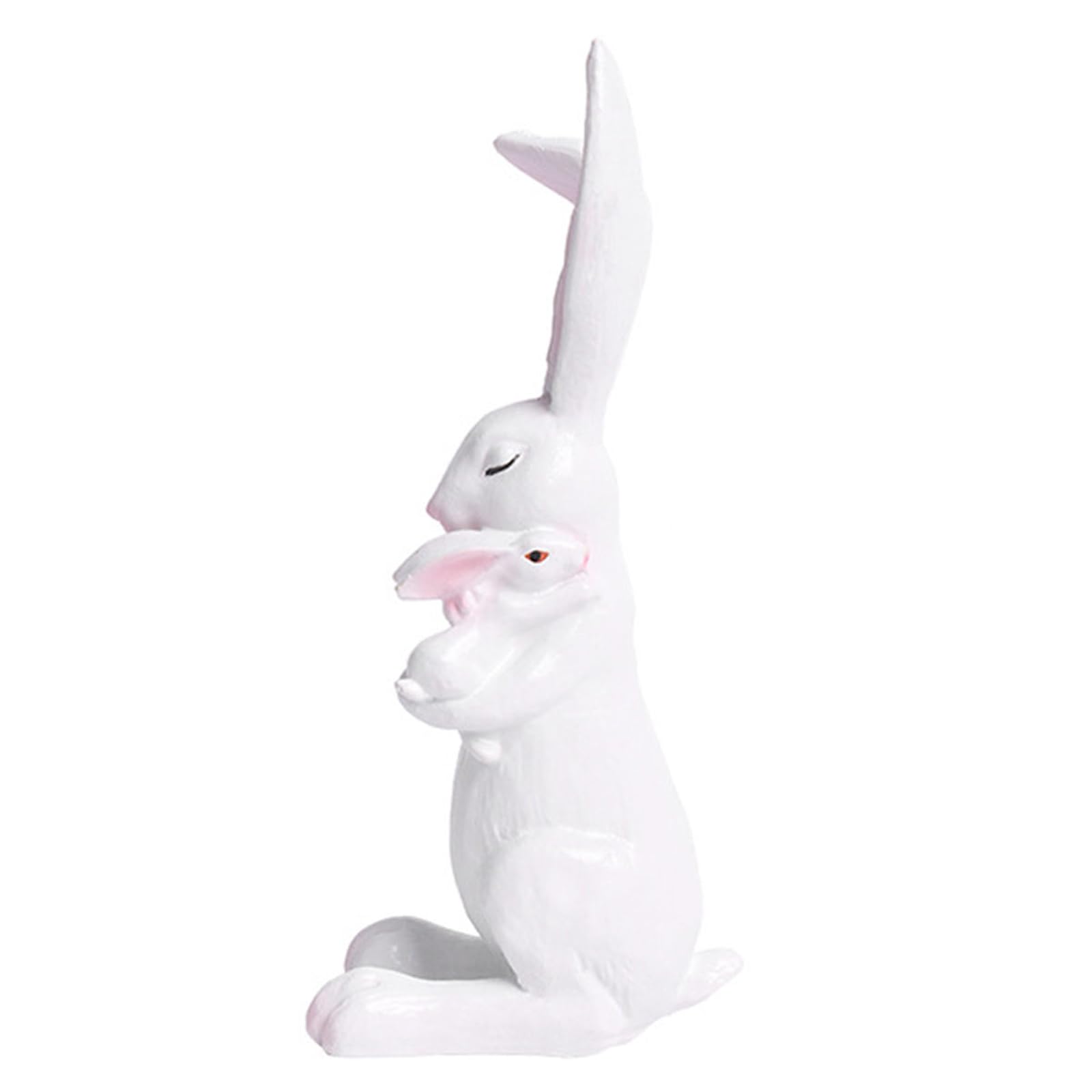 Lerpwige Easter Bunnies Figurine Family Rabbits Statue Moderns Art Spring Home Decors Easter Decorations Decorative Ornament Gift Family Statue