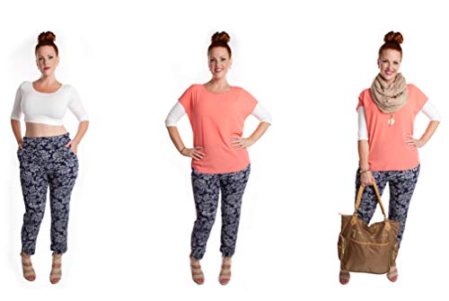 HALFTEE 3/4 Sleeve Layering Tee | Demi Cami for Women & Teens | Cute Crop Top | XS-6X3