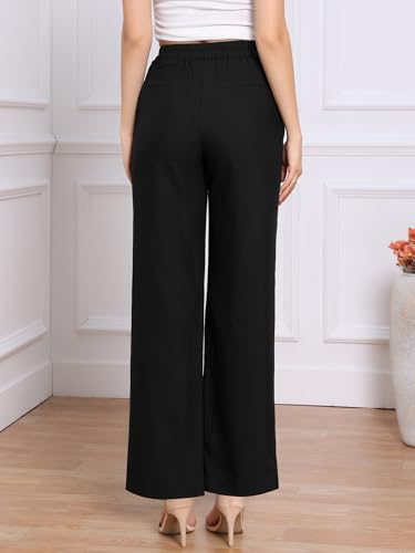 Allegra K Wide Leg Dress Pants for Women's Casual Teacher Work High Waisted Dressy Trousers3