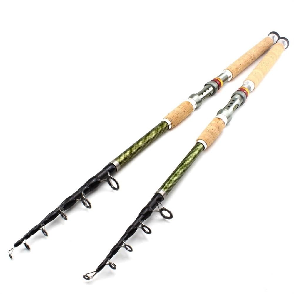 ZiYouao Fishing Rod 1 Pcs 2.1m 2.4m 2.7m 3.0m 3.6m Telescopic Fishing Rod Carbon Wooden Handle Spinning Rod Extra Heavy Carp Fishing Pole Sea Tackle Spinning Rod(3.6M)