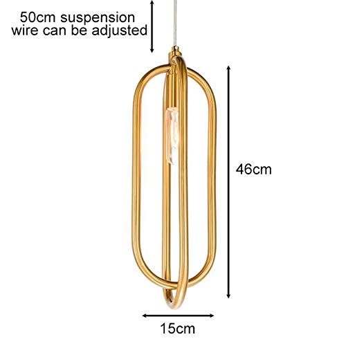 Lustre post-moderne E27 en métal doré suspension chic en forme de U - 6