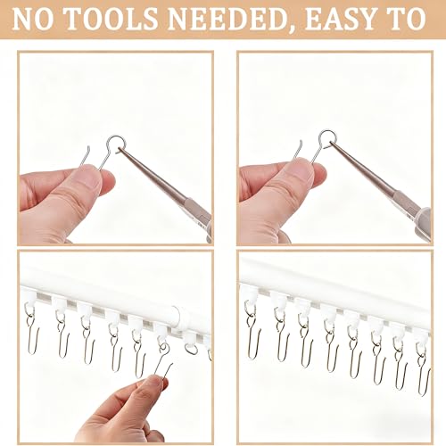 Ganchos para cortina de ducha metálicos pack de 60 accesorios de baño resistentes 7