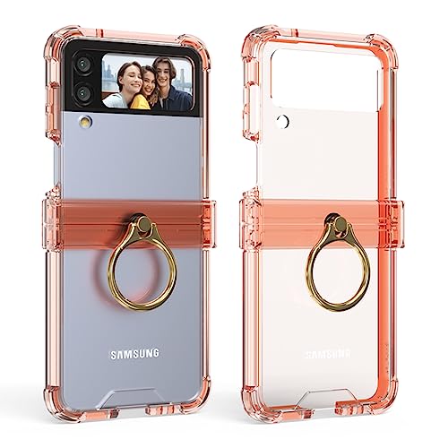 Samsung Galaxy Z Flip4 coque de protection silicone TPU transparent orange antichoc