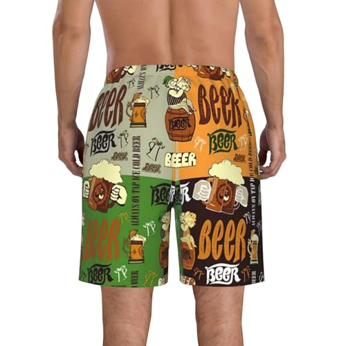Beer Print Men's Beach ofens Swim Trunks Shorts Quick Dry with Shorts Running, Surfing,Beach Sports3