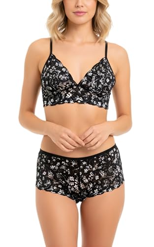 Image of Xs and Os Women's Lace Bra Panty Lingerie Set