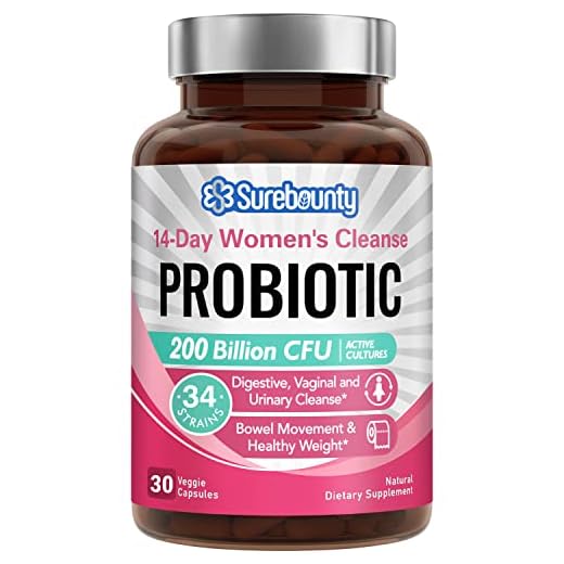 Surebounty Women's Probiotics 200 Billion, Digestive Cleanse, Vaginal Flush, 14-Day Women's Cleanse Probiotic, Cranberry for Urinary Tract, Fiber for Regularity, Enzymes to Remove Wastes
