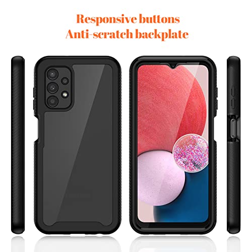 seacosmo for Samsung A13 4G Case, Galaxy A04s Cover with Screen Protector Full Body Shockproof Protection Armour Case Slim Fit Bumper Protective Phone Case for Samsung Galaxy A13/A04s- Black/Clear - Image 5