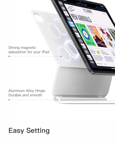 Image of Inateck NeoMagic Magnetic Keyboard Case for iPad 10th Generation 10.9 inch /11th Generation 2025 A16 11 inch, Floating Cantilever Stand, 7-Color Backlight, with Trackpad, Magic-Style Keyboard (White)