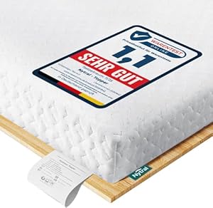 Topper 180x200cm H3 & H4, 7.5 cm Höhe Schlafsofa Bett Gelschaum, Öko-TEX Zertifiziert, Atmungsaktiv & Waschbar, Matratzentopper für Boxspringbett, Wohnwagen & Schlafsofa