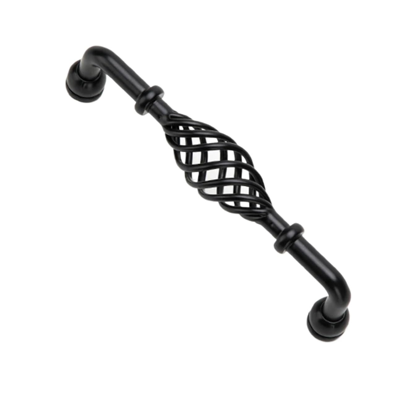 Yonmledo Type7 Black 128Mm Brass Vintage Drawer Handles 2Pcs Antique Bronze Cabinet Handles Hollow Out Birdcage Handles Drawer Knobs Wardrobe Door Pullers Furniture Handle With Screws(Type7 Black 128Mm)