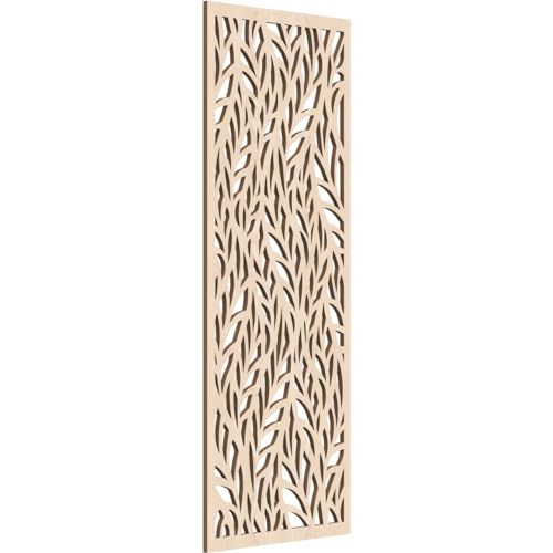 Image of Ortonville Decorative Pierced Fretwork Wood Wall Panels, 13 3 /8 inchW x 34 3 /8 inchH x 1 /4 inchT, Red Oak