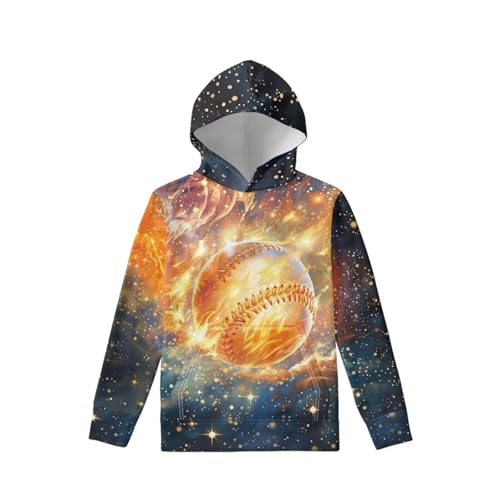 Image of WELLFLYHOM Boys Hooded Sweatshirts Hoodie Pullover Cool Graphic Crewneck Blouses Size 6-16