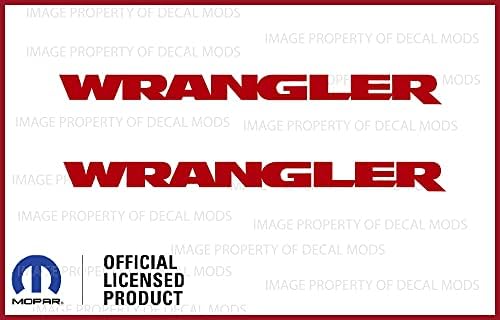 Miniatura 2 de Decal Mods Fender Wrangler - Logotipo lateral pequeño para Jeep Wrangler JK (2007-2018) (juego de 2) SJ3Y3 rojo