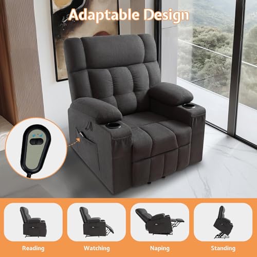 Sillón reclinable tapizado eléctrico miniatura 4