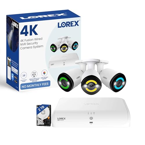Lorex 4K+ 12MP 2TB 16-Channel (8 Wired + 8 WiFi) NVR System with 3 12MP IP PoE Metal White Bullet Cameras with Smart Security Lighting, Color Night Vision, 2-Way Talk, Smart Motion Detection, IP67