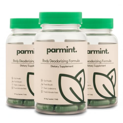 Whole Body Natural Deodorizing Supplement Vegan & Organic Internal Freshness Capsules for Underarms Odor Bad Breath Old People Smell Feet Odor Gluten Free 90 Capsules 1 Daily (3-Month Supply)