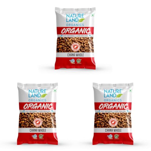 Image of Natureland Organics Chana whole 500 Gm - Organic Healthy Pulses (Pack of 3)
