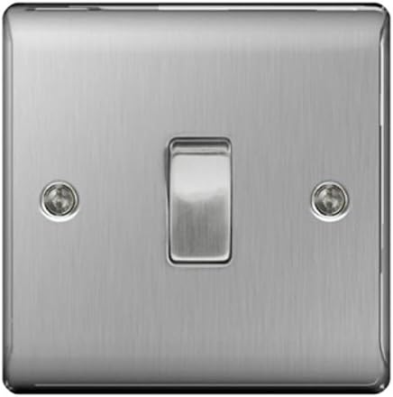 BG Nexus NBS Range Brushed Steel Switches & Sockets - Full Range of Matching Items (3 Gang, 2 Way Light Switch)