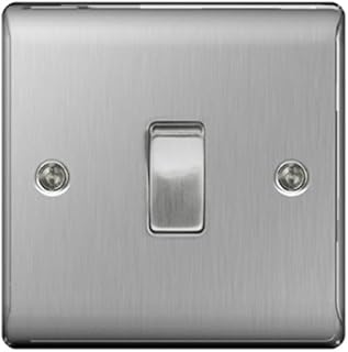 BG Nexus NBS Range Brushed Steel Switches & Sockets - Full Range of Matching Items (3 Gang, 2 Way Light Switch)