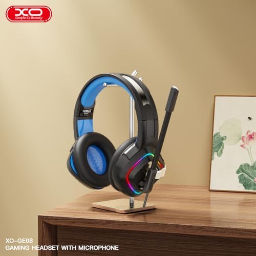 XO Simple is Beauty Pro Gaming Headset Oyuncu Kulaklığı GE08-50mm Sürücü, Gürültü Engelleyici Mikrofon, 20Hz - 20kHz Frekans Tepkisi, 3.5mm Kablolu Bağlantı, Siyah - Görsel 2