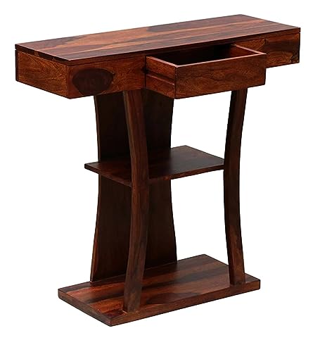 Image of Woody Furniture Console Table with Storage | Wooden Console Table for Bedroom & Living Room | Foyer Table for Entryway (Natural Finish)