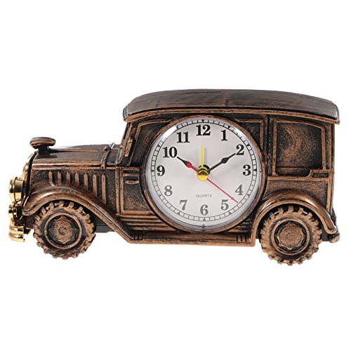 ULTECHNOVO Despertador de Coche Novedad despertadores Antiguos para dormitorios conformado Reloj de Mesa condujo Reloj Despertador Retro Reloj Despertador analógico Golden