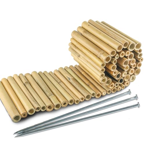 Bamboo Short Fence Outdoor Landscape Edging Flexible Decorative Border 7.8'' H x 47'' L
