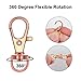 120PCS Premium Swivel Lanyard Snap Hook with Key Rings, Metal Keychain Hooks for Jewelry Making, Crafts (Rose Gold)