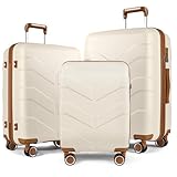 TILYMOL Luggage Sets 3 Piece with Spinner Wheel, Hardside Suitcase Set with TSA Lock, Expandable Lightweight Travel Luggage for Men and Women, White