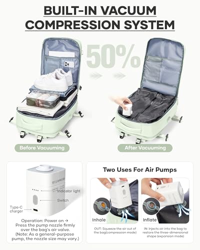 Image of coofay Vacuum Backpack Travel with Pump Vacpack Travel Backpack with Vacuum System Compression Backpacks