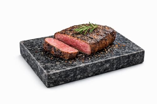 Slateex, piastra in pietra ollare, 20 × 13 × 3 cm, piastra in pietra naturale per barbecue, forno e servire, resistente al calore, cottura aromatica e lunga conservazione del calore