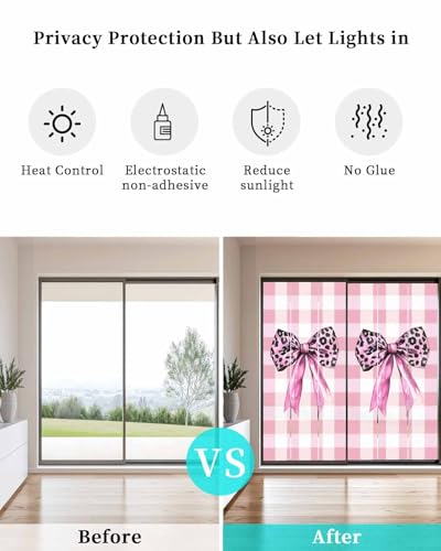Película de privacidad para ventana con diseño leopardo rosa 19.6"x39.3" miniatura 4