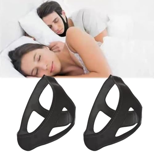 Airflow Jaw Strap, Airflow Jaw Strap, Air Flow Jaw Strap for Sleep Apnea, Airflow Jaw Strap, for Man Women and Older Users to Keep Mouth Closed (2-Black)