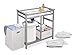 Badger Basket Modern Baby Changing Table - Nursery Furniture with Laundry Hamper and 3 Storage Drawers - Diaper Changing Station with Safety Belt, Changing Pad, and Organizer Baskets - Gray and White