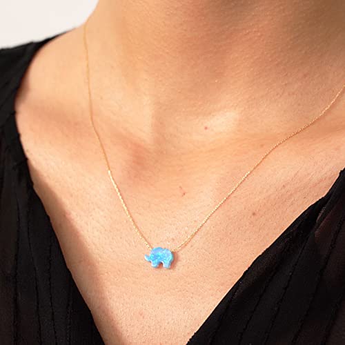 Gelin 14K Solid Gold Elephant Necklace for Women3