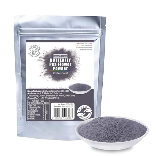 MAHUXIANG Butterfly Pea Flower Powder – Food Coloring for Beverages &amp; Baking - 3.52 oz/100 g